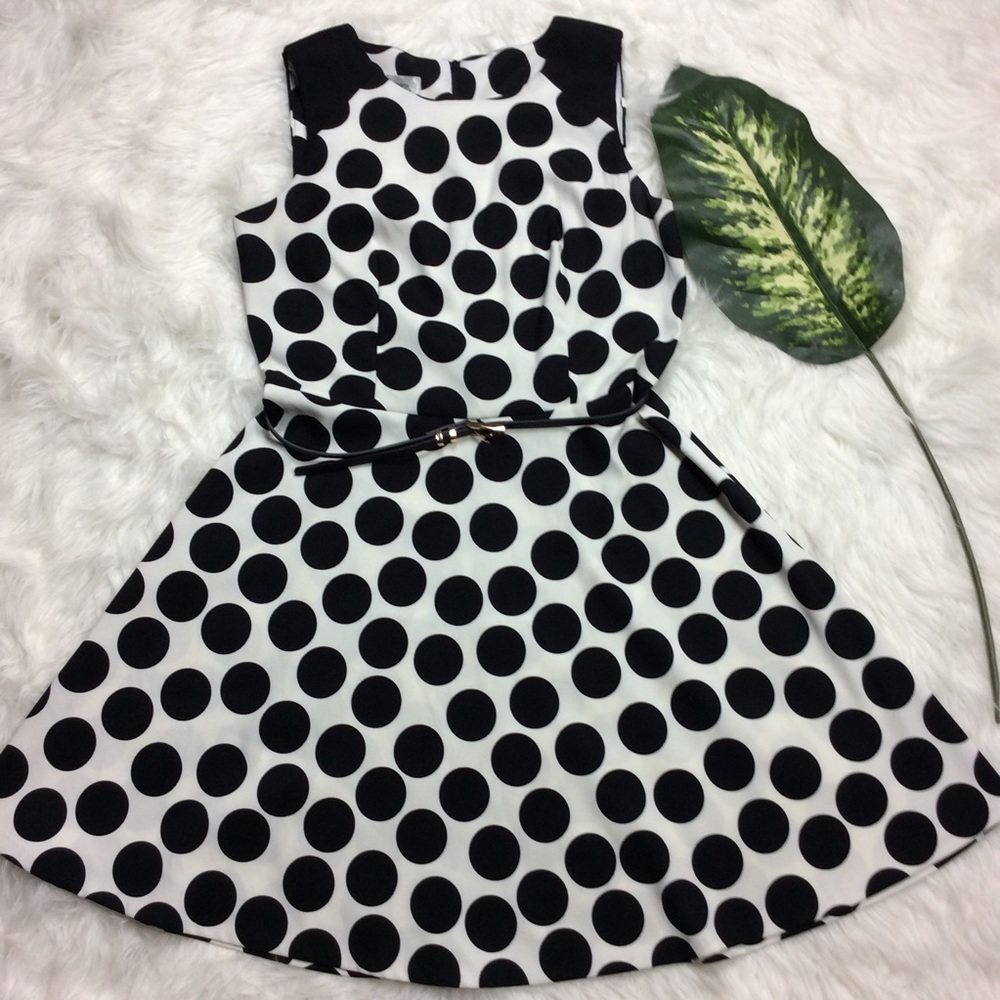 Dressbarn Black/White polka dot dress size 12